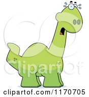 Poster, Art Print Of Frightened Apatosaurus Dinosaur