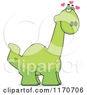 Cartoon Of A Loving Apatosaurus Dinosaur Royalty Free Vector Clipart
