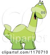 Cartoon Of A Sly Apatosaurus Dinosaur Royalty Free Vector Clipart by Cory Thoman