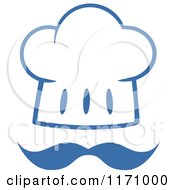 Poster, Art Print Of Blue And White Chef Hat And Mustache