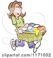 Poster, Art Print Of Woman Carrying A Laundry Basket