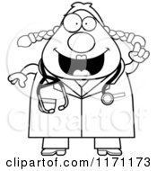 Poster, Art Print Of Black And White Smart Female Surgeon Doctor Or Veterinarian With An Idea