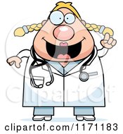 Cartoon Of A Smart Female Surgeon Doctor Or Veterinarian With An Idea Royalty Free Vector Clipart