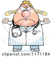 Cartoon Of A Mad Female Surgeon Doctor Or Veterinarian Royalty Free Vector Clipart