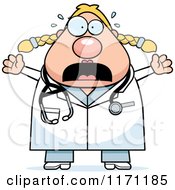 Cartoon Of A Screaming Female Surgeon Doctor Or Veterinarian Royalty Free Vector Clipart