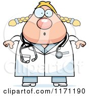 Cartoon Of A Surprised Female Surgeon Doctor Or Veterinarian Royalty Free Vector Clipart