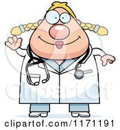 Cartoon Of A Waving Female Surgeon Doctor Or Veterinarian Royalty Free Vector Clipart