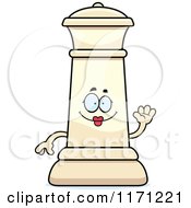 Cartoon Of A Waving White Chess Queen Mascot Royalty Free Vector Clipart