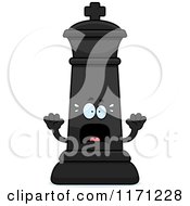 Cartoon Of A Screaming Black Chess King Royalty Free Vector Clipart