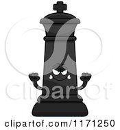 Cartoon Of A Mad Black Chess King Royalty Free Vector Clipart