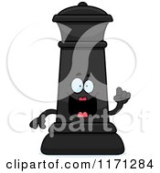 Cartoon Of A Smart Black Chess Queen Mascot With An Idea Royalty Free Vector Clipart