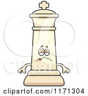 Cartoon Of A Sick White Chess King Royalty Free Vector Clipart