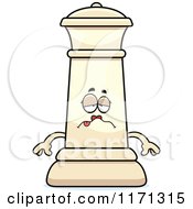 Cartoon Of A Sick White Chess Queen Mascot Royalty Free Vector Clipart by Cory Thoman