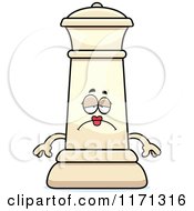 Cartoon Of A Depressed White Chess Queen Mascot Royalty Free Vector Clipart by Cory Thoman