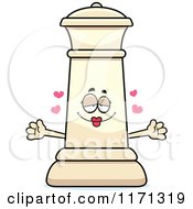 Cartoon Of A Loving White Chess Queen Mascot Wanting A Hug Royalty Free Vector Clipart by Cory Thoman