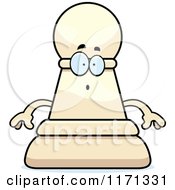 Cartoon Of A Surprised White Chess Pawn Mascot Royalty Free Vector Clipart by Cory Thoman
