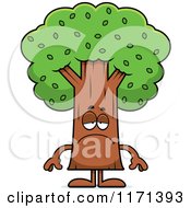 Cartoon Of A Depressed Tree Mascot Royalty Free Vector Clipart by Cory Thoman