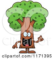 Cartoon Of A Smart Tree Mascot With An Idea Royalty Free Vector Clipart by Cory Thoman