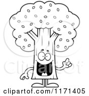 Poster, Art Print Of Black And White Smart Tree Mascot With An Idea