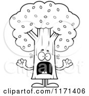 Poster, Art Print Of Black And White Screaming Tree Mascot