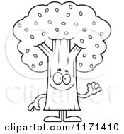 Poster, Art Print Of Black And White Waving Tree Mascot