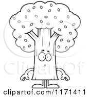 Poster, Art Print Of Black And White Surprised Tree Mascot