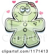 Cartoon Of A Loving Gingerbread Zombie Mascot With Open Arms Royalty Free Vector Clipart