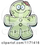 Cartoon Of A Happy Gingerbread Zombie Mascot Royalty Free Vector Clipart