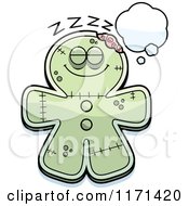 Cartoon Of A Dreaming Gingerbread Zombie Mascot Royalty Free Vector Clipart