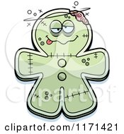 Cartoon Of A Drunk Gingerbread Zombie Mascot Royalty Free Vector Clipart