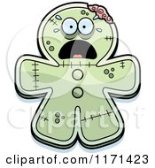 Cartoon Of A Screaming Gingerbread Zombie Mascot Royalty Free Vector Clipart