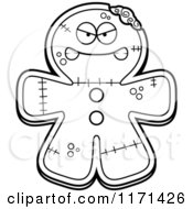 Black And White Mad Gingerbread Zombie Mascot