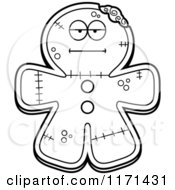 Black And White Bored Gingerbread Zombie Mascot