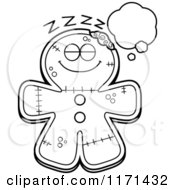 Poster, Art Print Of Black And White Dreaming Gingerbread Zombie Mascot