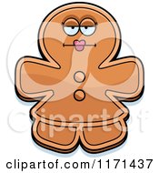 Cartoon Of A Bored Gingerbread Woman Mascot Royalty Free Vector Clipart