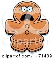 Cartoon Of A Screaming Gingerbread Woman Mascot Royalty Free Vector Clipart