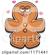 Loving Gingerbread Woman Mascot With Open Arms