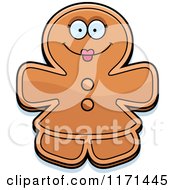 Happy Gingerbread Woman Mascot