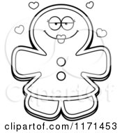 Black And White Loving Gingerbread Woman Mascot With Open Arms