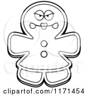 Black And White Mad Gingerbread Woman Mascot