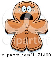 Cartoon Of A Screaming Gingerbread Man Mascot Royalty Free Vector Clipart