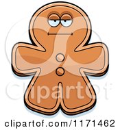 Cartoon Of A Bored Gingerbread Man Mascot Royalty Free Vector Clipart by Cory Thoman