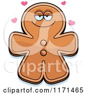 Cartoon Of A Loving Gingerbread Man Mascot With Open Arms Royalty Free Vector Clipart by Cory Thoman