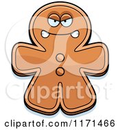 Cartoon Of A Mad Gingerbread Man Mascot Royalty Free Vector Clipart