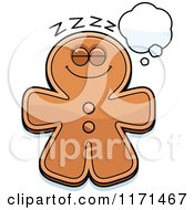 Poster, Art Print Of Dreaming Gingerbread Man Mascot