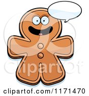 Poster, Art Print Of Happy Talking Gingerbread Man Mascot