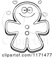 Cartoon Clipart Of A Loving Gingerbread Man Mascot With Open Arms Vector Outlined Coloring Page