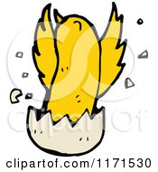 Cartoon Of A Hatching Bird Royalty Free Vector Illustration by lineartestpilot