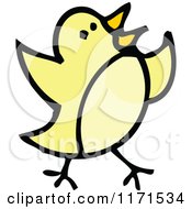 Cartoon Of A Yellow Bird Royalty Free Vector Illustration