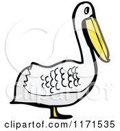 Cartoon Of A Pelican Royalty Free Vector Illustration by lineartestpilot